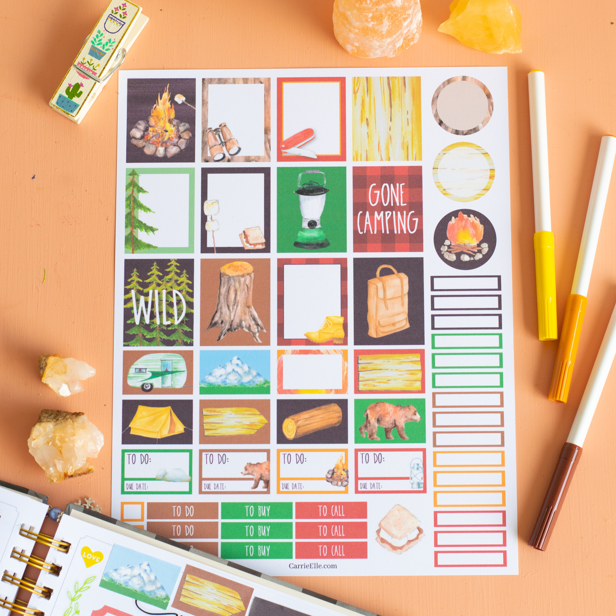 Printable Camping Planner Stickers