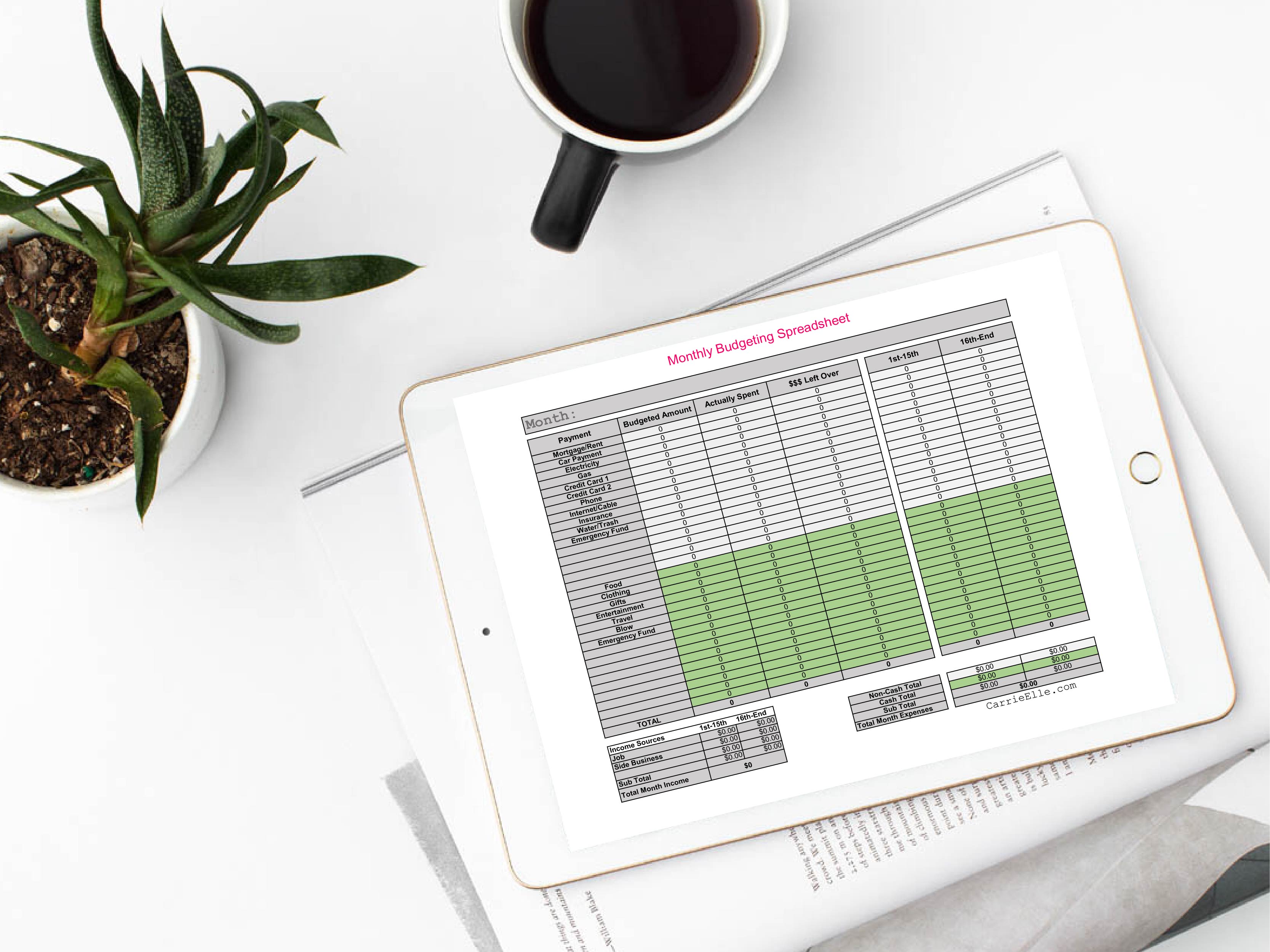Budgeting Spreadsheet