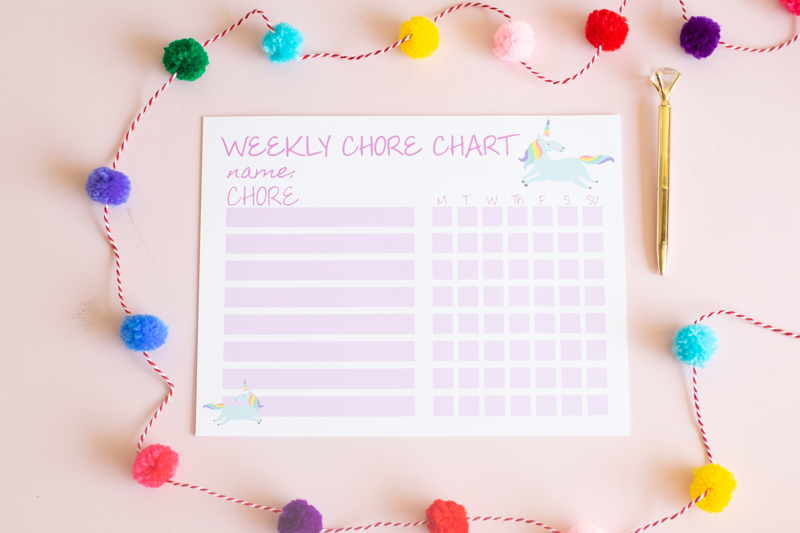Unicorn Chore Chart