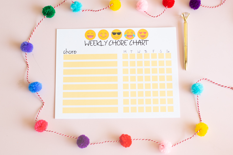 Emojis Chore Chart