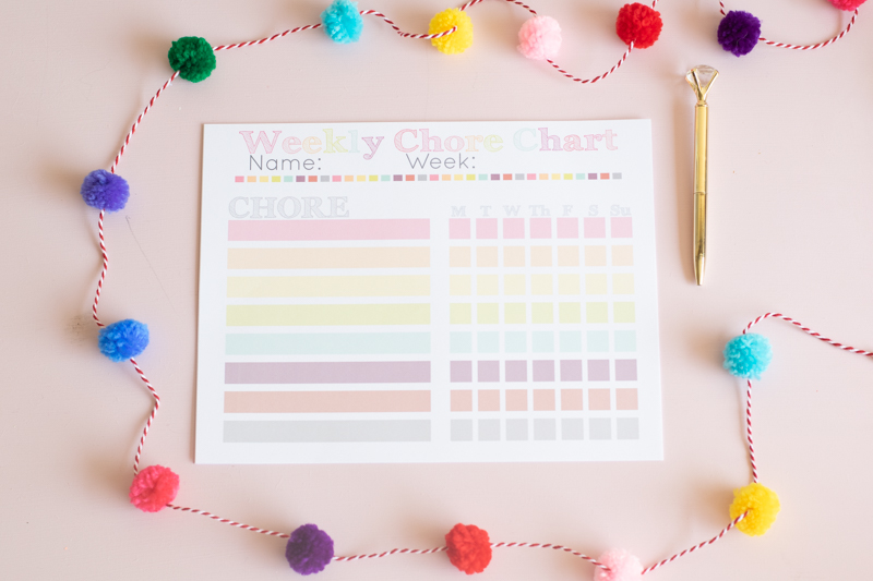 Pastel Rainbow Chore Chart