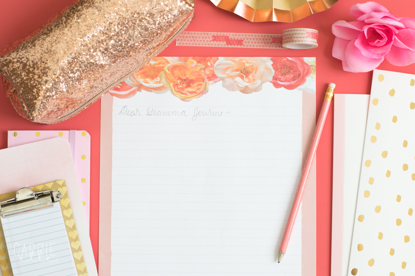 Pink Floral Stationery