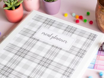 Black and White Meal Planning Binder