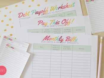 Colorful Budgeting Worksheets