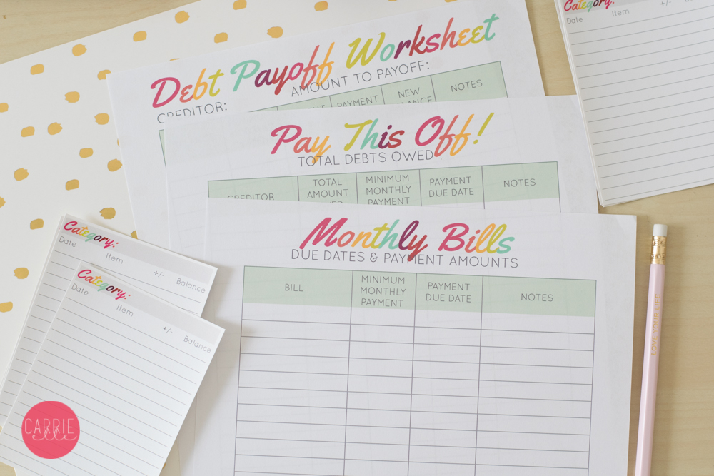Colorful Budgeting Worksheets