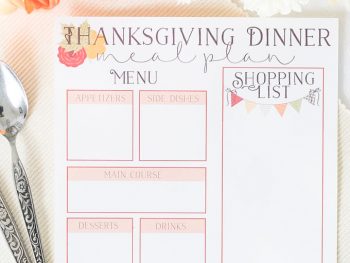 Rustic Thanksgiving Dinner Meal Planning Page