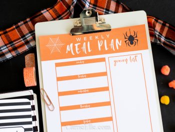 Halloween Meal Planning Page