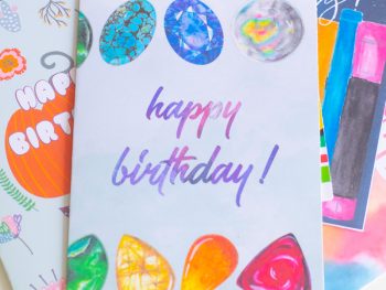 Rainbow Chakras Crytal Birthday Card