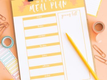 Fall Meal Planning Page