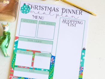 Printable Christmas Dinner Meal Planning Template