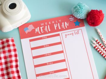 July Meal Planning Page