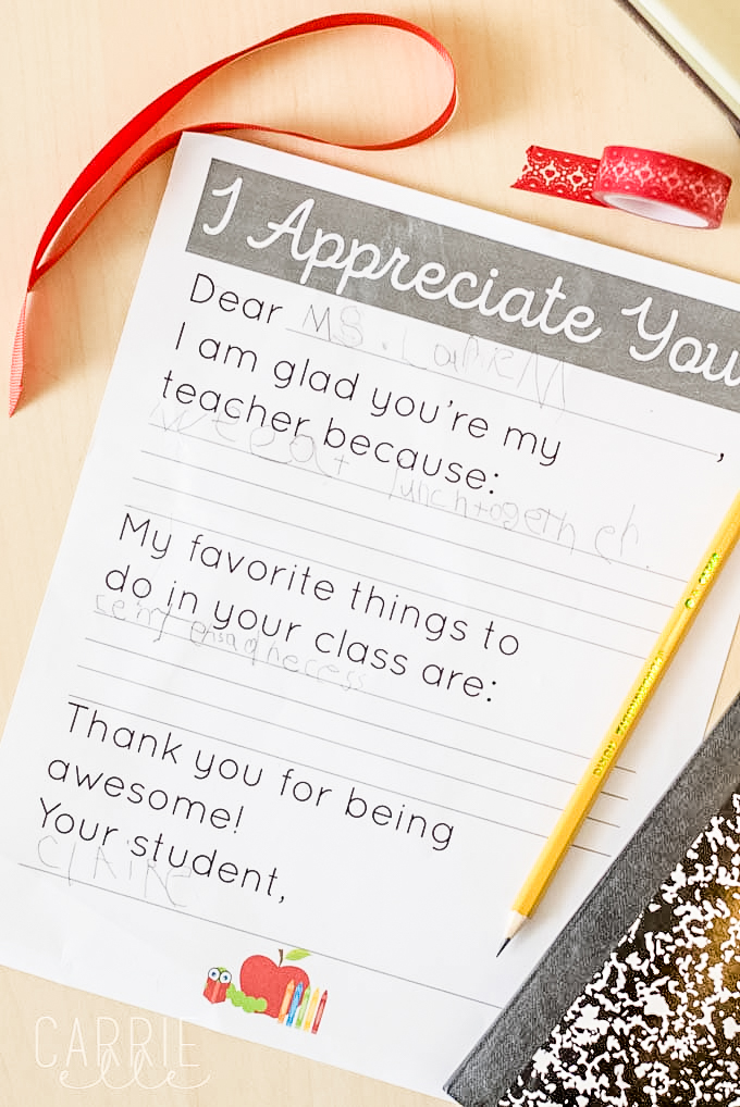 Teacher Appreciation Letter