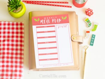 December Meal Planning Page