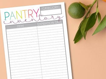 Pantry Inventory List