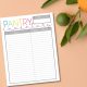 Pantry Inventory List