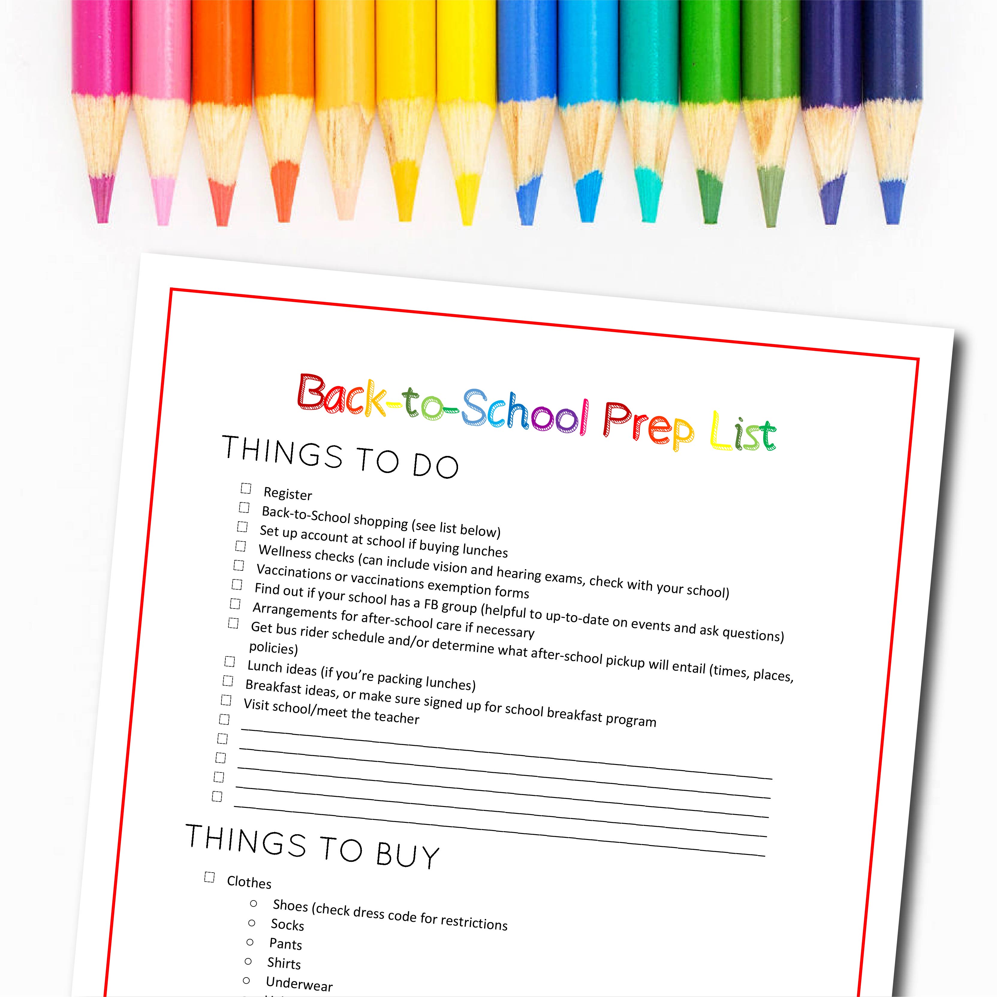Back to School Prep