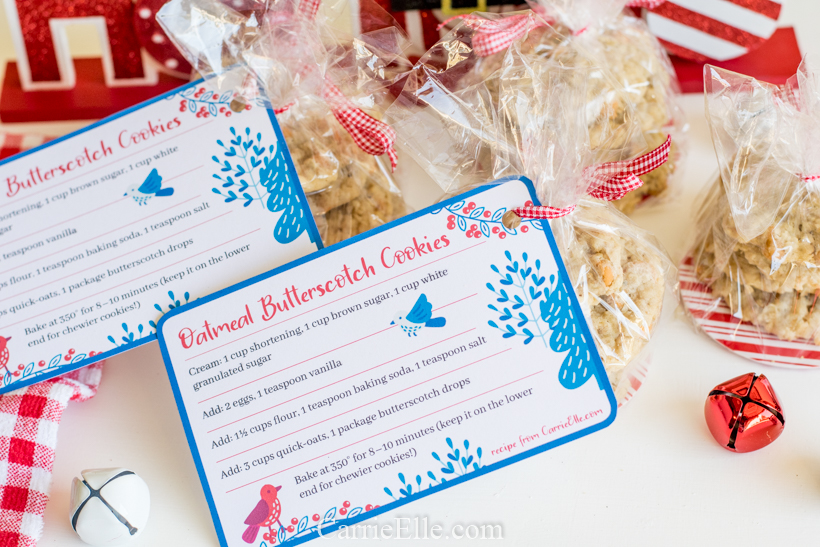 Butterscotch Oatmeal Cookie Recipe Card