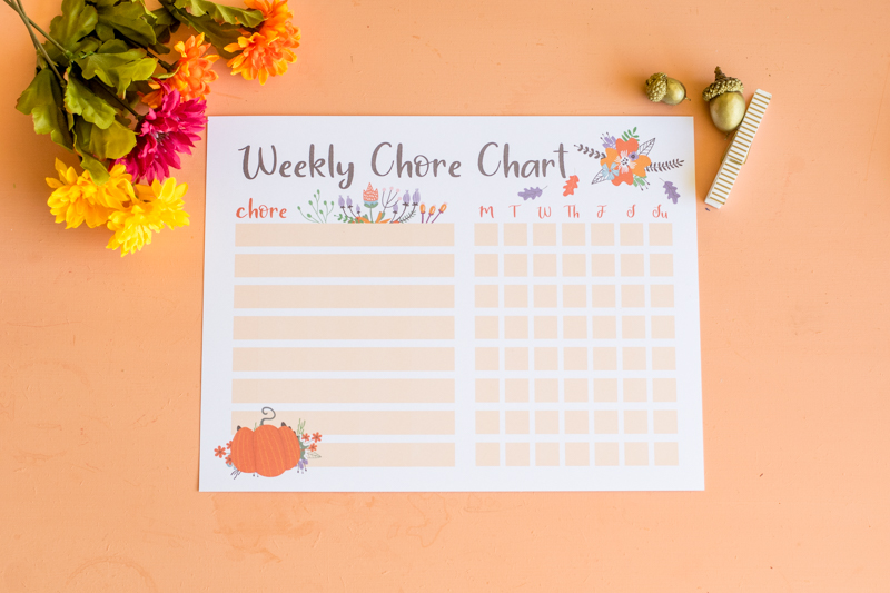 Thanksgiving Chore Chart