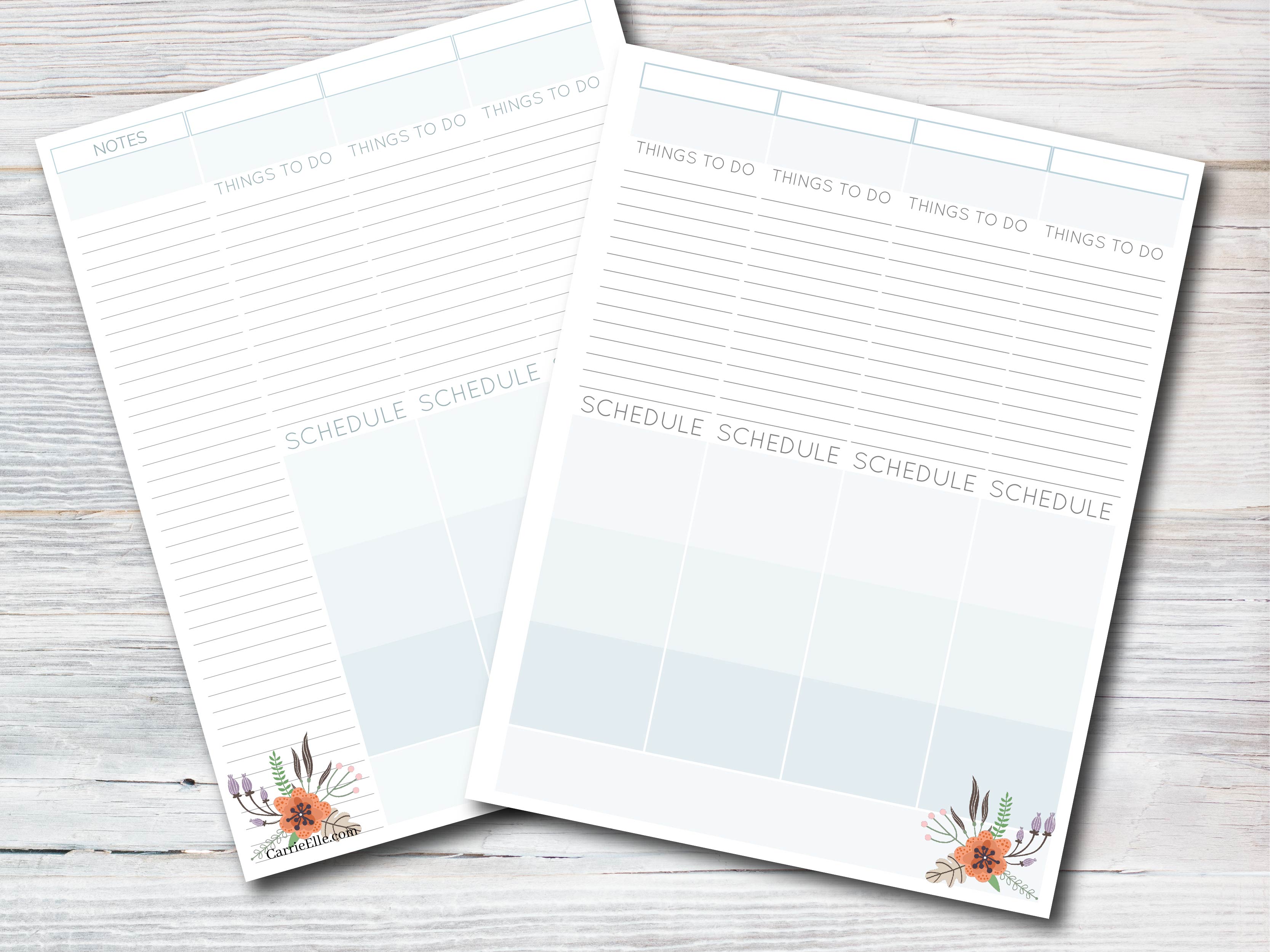 Weekly Vertical Layout