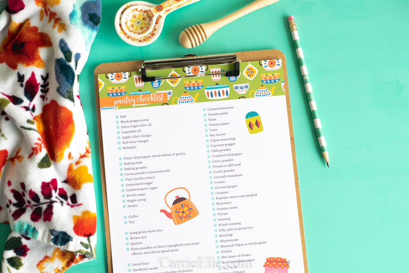 Printable Pantry Staples Checklist CarrieElle.com