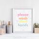 Wash Your Hands Colorful Printable