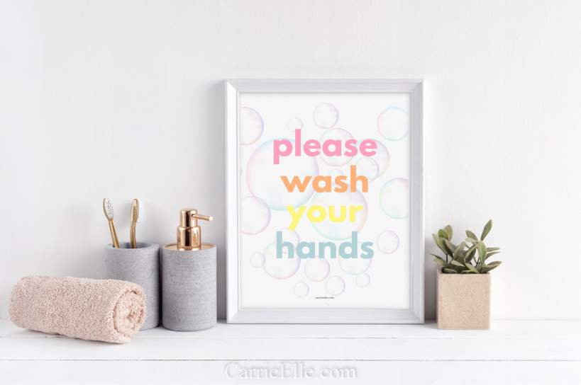 Wash Your Hands Colorful Printable